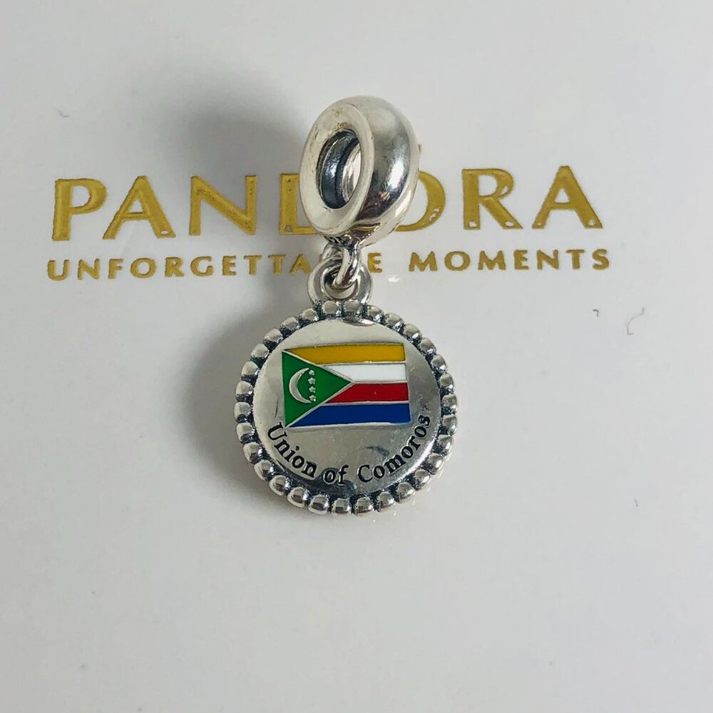 ✨🔥Pandora Union of Comoros Flag Dangle Charm Union of Comoros Flag